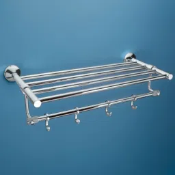 Towel Rack for Bathroom, Shelf for Wall with Towel Hooks, Towel Rack PVD Chrome Wall Mounted for Heavy-Duty Elegance and Organized Bathrooms Towel Holder-image-85