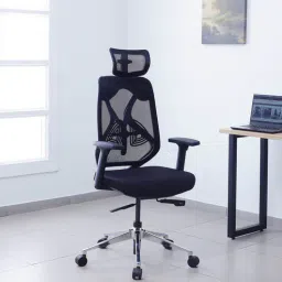 Zen High Back Ergonomic Chair in Grey & Black Colour-image-13