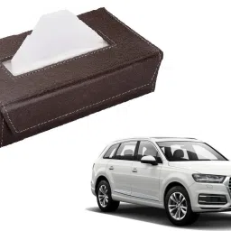 Car Tissue Box Paper Tissue Holder Brown with 200 Sheets(100 Pulls) For Audi Q7 Vehicle Tissue Dispenser-image-86