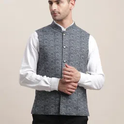 Men Printed Nehru Jacket-image-5