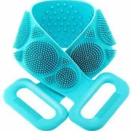 Silicone Body Brush, Easy to Clean, Lathers Well, Eco Friendly, Bath Belt Exfoliating Long Silicone Body Back Scrubber(Blue) Silicone Body Brush, Easy to Clean, Lathers Well, Eco Friendly, Bath Belt Exfoliating Long Silicone Body Back Scrubber(Blue) Massager (Blue)-image-4