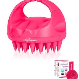 Shampoo Brush Silicon Scalp Massager Hair Brush Wet Dry Comb Head Scrubber 100% Comfortable for All Hair Improve Blood Circulation for Men,Women Pets - PINK Color-1 Pcs-image-31