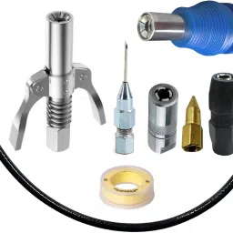 Grease Gun Coupler 2Pc, 3Pc Grease Gun Adaptor, 1Pc Teflon Tap, 18inch Pipe Manual Dispenser-16