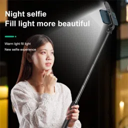 BUFONA 3-in-1 Mobile Stand Remote Bluetooth Selfie Stick with LED Fill Light+Carry Bag Tripod, Monopod, Monopod Kit, Tripod Ball Head, Tripod Clamp, Tripod Bracket, Tripod Kit image 4