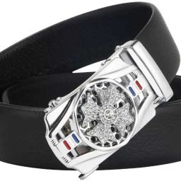 Men Casual, Evening, Formal, Party Silver, Black Artificial Leather Belt-image-67