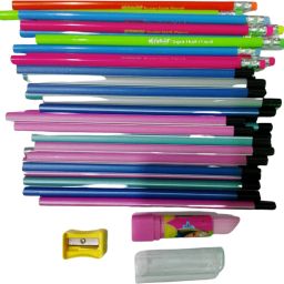 Trio Pencil 20 Neon Pencil 10 Lipstick Erser 1 Shapner 1 Super Pencil Kit Pencil-14