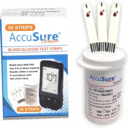 AccuSure Sensor Glucometer Test Strips, Pack of 1 | 50 Glucometer Strips 50 Glucometer Strips-19