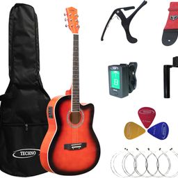 techno RJ-10239CEG- ProSound with 4-Band EQ-39 Inch Semi-acoustic Guitar Mahogany, Spruce Rosewood Right Hand Orientation-picture-10