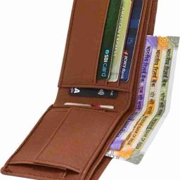 Men Casual Tan Artificial Leather Wallet-image-91
