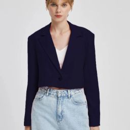 Women Solid Single Breasted Formal Blazer-image-26