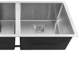 Handmade 37" X 18" X 10" Inches Kitchen Sink Double Bowl Sound Proof Stainless Steel Matt Finish MG_76 Vessel Sink-image-61