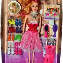 D321 Doll with Many Shoes (Pink)-46