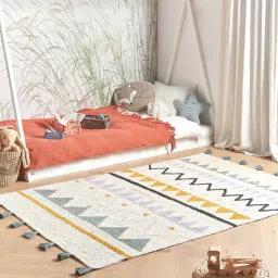 thegasbh Geometric Cotton 8 Ft X 5 Ft Hand Tufted Dhurrie-picture-40