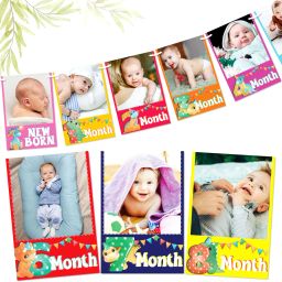 Photo Banner Dino Theme 1 to 12 Month Banner, Photo Banner for First Birthday, Banner-image-30