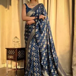 yashika Printed Kanjivaram Silk Blend Saree-picture-34