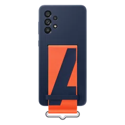 SAMSUNG Soft Silicone Hybrid Cover for SAMSUNG Galaxy A73 5G (Handheld Strap, Navy)-29