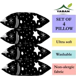 LUXURY Polyester Fibre Floral Sleeping Pillow Pack of 4-28