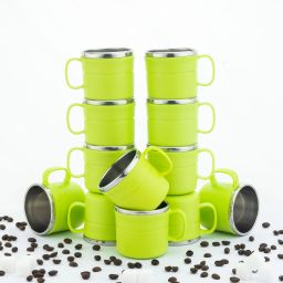 Pack of 12 Plastic, Steel Premium Quality Chai, Tea & Coffee Cup Set - Elegant & Durable for Daily Use-image-50