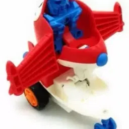 hk toys Pull Back Action Robot Aero Plane Toy for Kids, Mini Aero Plane to Robot Toy image 3