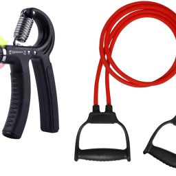 Combo of 2 - Double Toning Tube with Hand Gripper Fitness Accessory Kit Kit-image-86