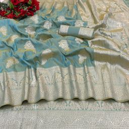Woven, Self Design Banarasi Silk Blend, Pure Silk Saree-image-33