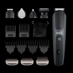 HAVELLS SUPER 15-in-1 Rechargeable Cordless Grooming Kit for Hair, Beard, Body Groomer, Nose & Ear for Men (120min Runtime, IPX7 Waterproof, Black)-image-2