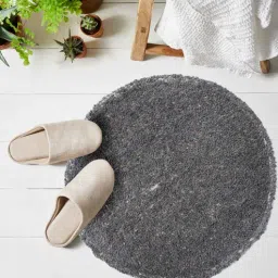 art india Grey Solid Blended Cotton 24x24 Inches AntiSkid Door Mat (1 Pc)-picture-22