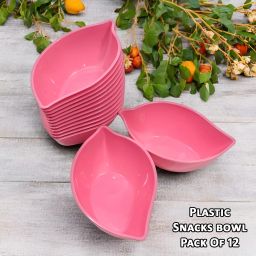 Plastic Serving Bowl Plastic Small Snacks Bowl Set of 12 in Pink color- Stylish, Durable, and Ideal-15