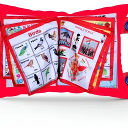 dorytoys Alphabet Numbers Learning Cushion Baby Pillow Book for Kids Red Color image 3