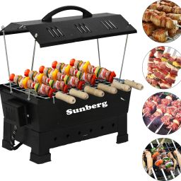Portable Outdoor Barbeque Grill Toaster Electric & Charcoal Grill Oven Black Carbon Steel, multi colour Hut Shape Electric Grill Electric Tandoor Electric Grill-35