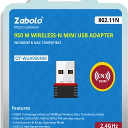 Zabolo Wifi Adapter 950 mbps (Zb-03) USB Adapter-17