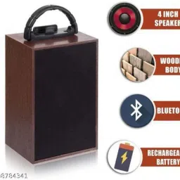ANANDANI 10W Dark Wooden Portable Soundbar with Bluetooth connectivity & Lightning Speaker Mod image 3