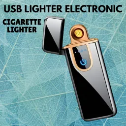 USB Cigarette Lighter for Smoking Windproof Slim Lighter with Fingerprint J222 Pocket Lighter-picture-3