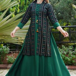 Women Printed Cotton Rayon Anarkali Kurta-image-77
