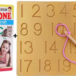 Wooden Numeric Learning Educational Tracing Board Counting(1-20)Slate+3in1 Book-image-2