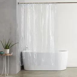 214 cm (7 ft) PVC Transparent Door Curtain Single Curtain-image-33