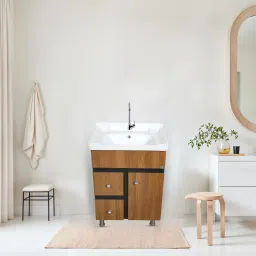 Freestanding Bathroom Vanity Washbasin Cabinet With Storage for Bathroom & Home ECO-24-D3 Table Top Basin-image-2