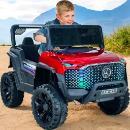 4x4 Electric Battery Car With Baby Driving + Parents Remote | 4 Motor Jeep Battery Operated Ride On-image-73