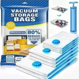 Vacuum Bag, Space Saver Compression Sealer 5 Bags with 1 Manual Pump High Volume Storage Vacuum Bags, Travel Storage Vacuum Bags-image-25