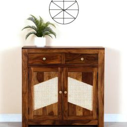 woodsworth from pepperfry Adelaide Sheesham Wood 2 Door 2 Drawer Sideboard In Provincial Teak Finish-picture-19