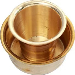 Special South Indian Coffee Brass Filter Handmade Tumbler Cup Combo 1 Container Serving Set-17