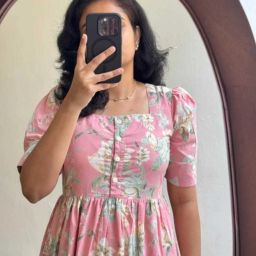 Women Ethnic Dress Pink Knee Length Dress-image-69
