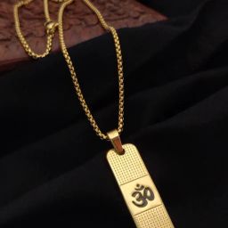 OM Pendant for Men and Women, Hindu Lord Shiva Om Locket for Boy & Girl Gold-plated Stainless Steel Pendant-image-46