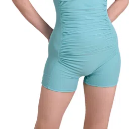 Keepfit Halter Neck Women One Piece Swimsuit Turquoise Blue Self Design Women Swim-dress Blue Swimsuit-picture-25