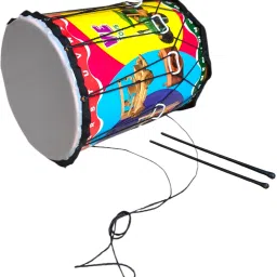 Toys Dhol Drum for Kids with Sticks | Multicolor Musical for Boys & Girls Acoustic 1 Drum Kit Set-image-4