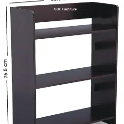 ne furniture Engineered Wood Bookcase with Set of 3 Shelves,Books Storage Organizer Engineered Wood Open Book Shelf image 2