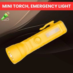 USB Rechargeable Torch with Ultra-Bright LED Front and Side Angle COBB LightT439 Torch-image-34