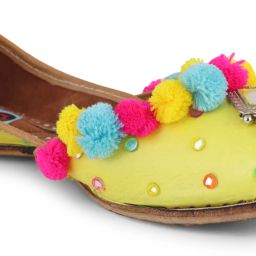 PehnawaCraft Rainbow Pompom Punjabi office wear Jutti , Mojari for women Casuals For Women-image-37