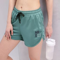 Printed Women Green Sports Shorts-image-49
