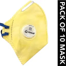 Mask With Activated Carbon Filter Pack of 10 Mask For Women Men Kids Reusable Washable Mask Anti Pollution Antivirus Mask Premium High Quality Mask With Adjustable Noseclip Headloop ISI Certified Yellow Mask Reusable, Washable-9